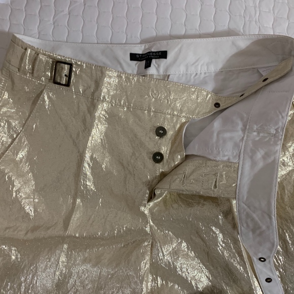 Gold Metallic Fly Front Trouser - Picture 5 of 8